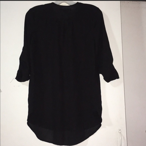 Black 3/4 Sleeve Blouse - Picture 2 of 6